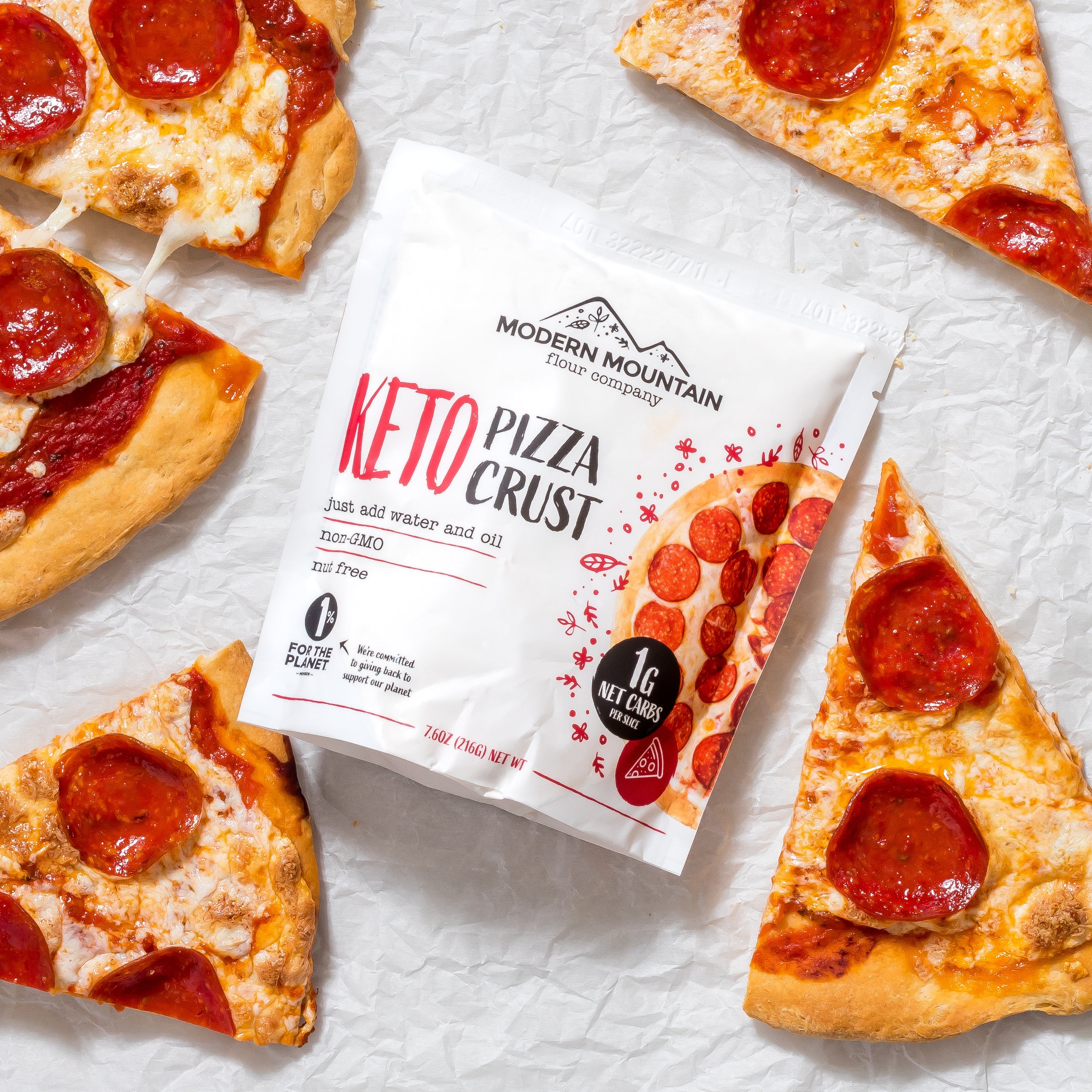 Low-carb pizza made with keto pizza crust mix